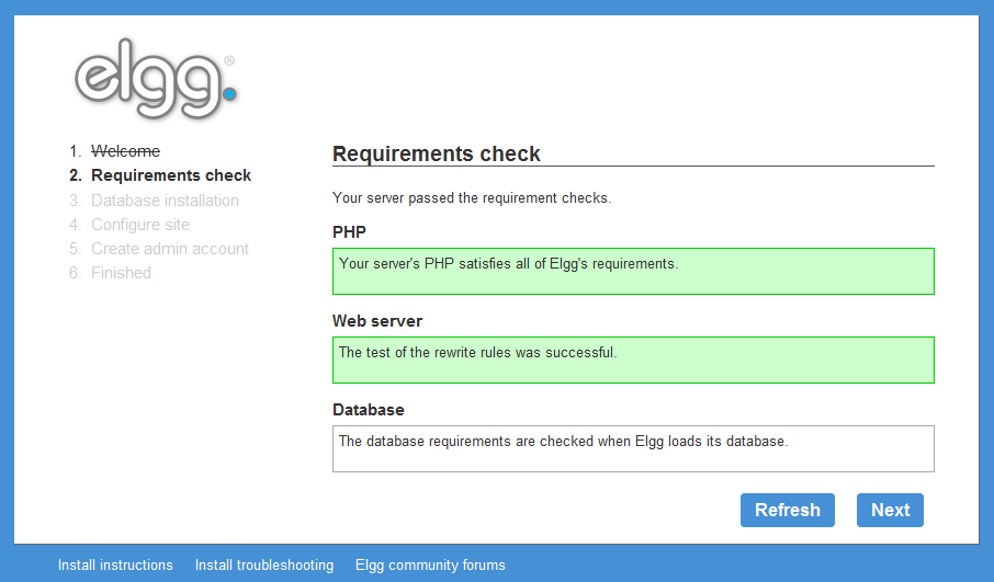 elgg server requirements check